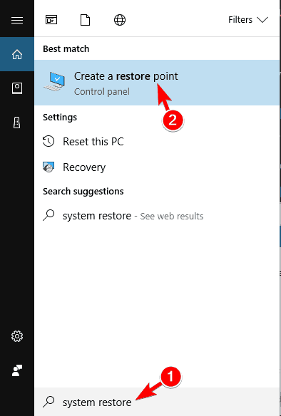 Use a restore point